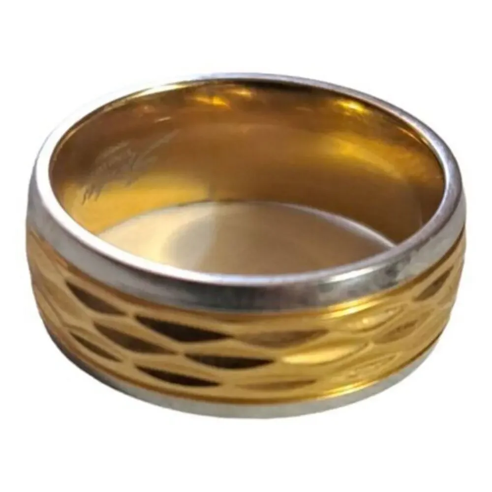 316L stainless steel ring gold silver wedding hypoallergenic band size‎ 9